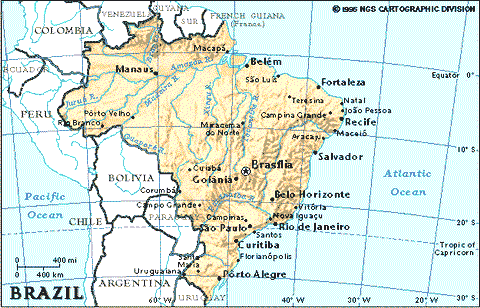 Carta geografica del Brasile