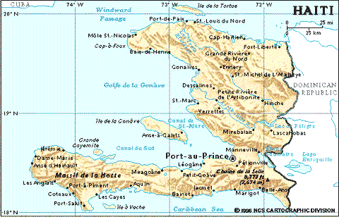 Carta geografica di Haiti