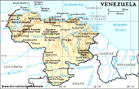 Carta geografica del Venezuela