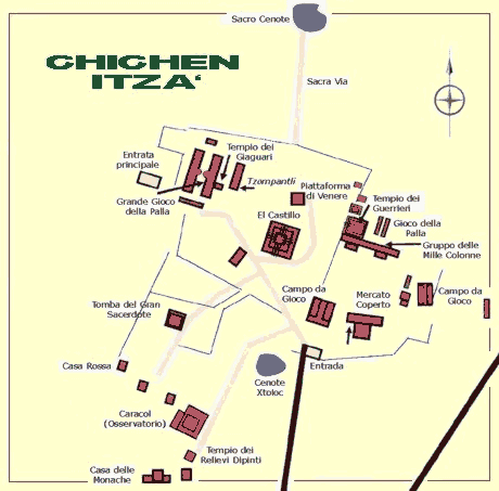 Piantina di Chichen Itzá